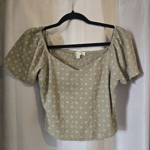 Monteau Floral Green Top